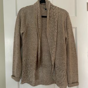 Brown heather Karen Scott cardigan sweater like new